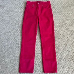 J. Crew Straight-Leg High-Rise Corduroy Pants Hot Pink 24 NWT Preppy Fall Winter